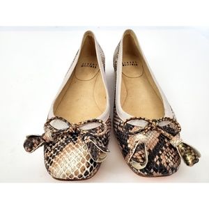 Stuart Weitzman Faux Snakeskin Ballet Flats 6.5M